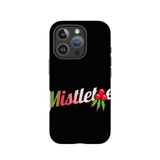 Green Red White Mistletoe Logo For Christmas IPhone Cases