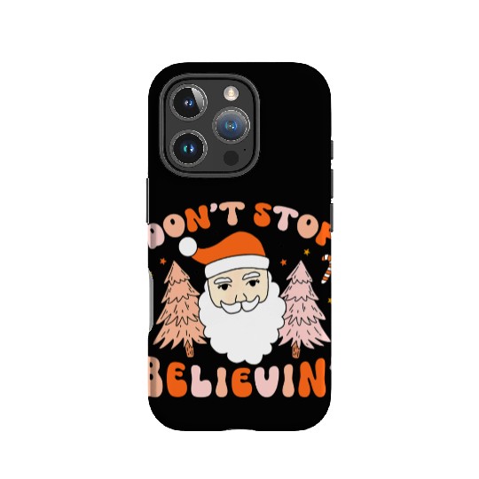 Retro Groovy Don't Stop Believin' Christmas Cute IPhone Cases