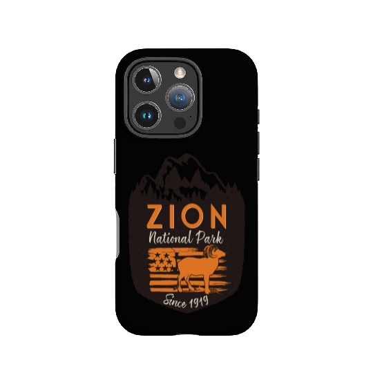 Zion National Park US Flag Bighorn Sheep IPhone Cases