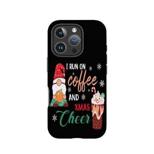 I RUN ON COFFEE AND CHRISTMAS CHEER IPhone Cases