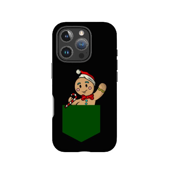 Christmas gingerbread man in breast pocket gift IPhone Cases