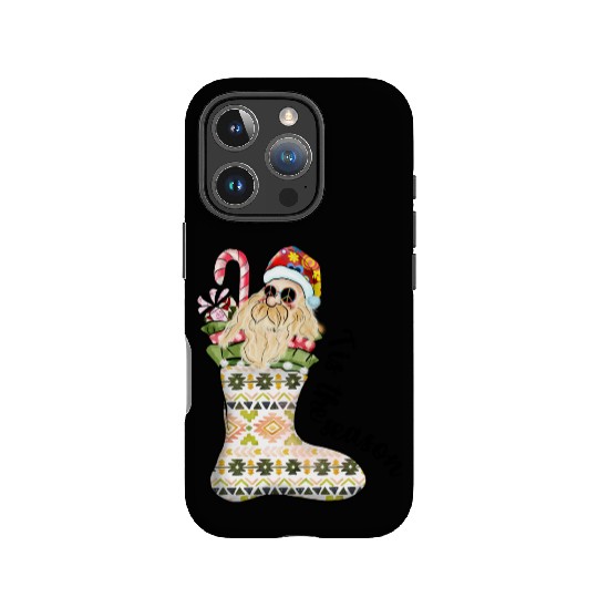 Tis the season Santa In Christmas Stocking IPhone Cases