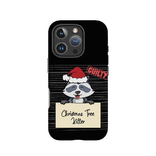Raccoon christmas funny prison IPhone Cases