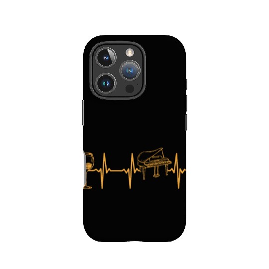 Piano Heartbeat With Wine Piano EKG Heartbeat Pian IPhone Cases