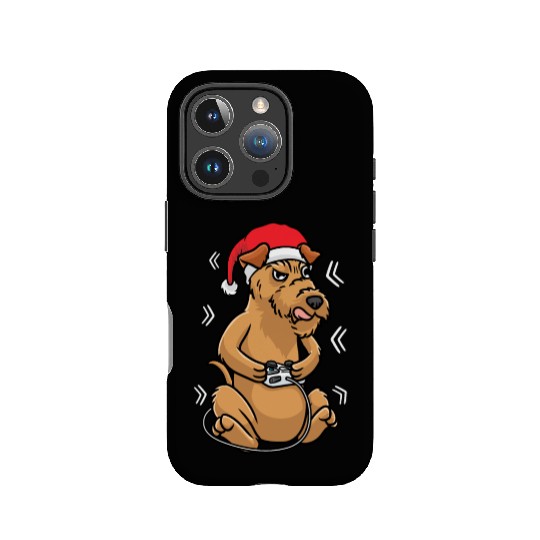 Christmas Irish Terrier Dog Video Game Gamer IPhone Cases