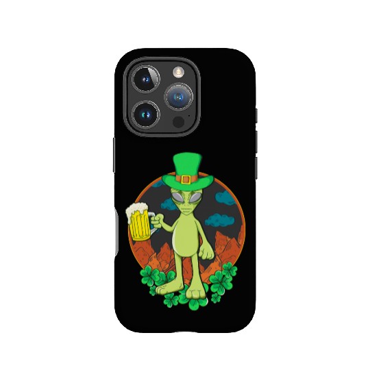 St Patrick's Day Drinking Alien IPhone Cases