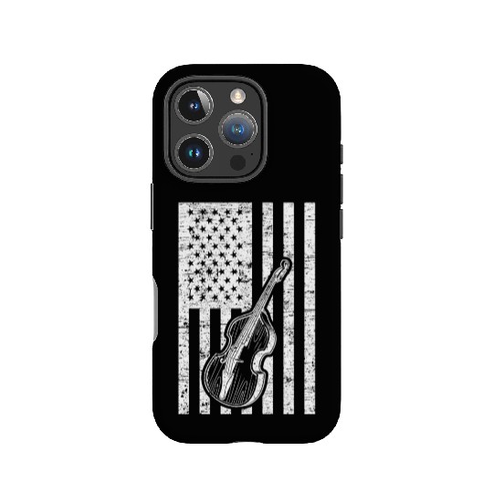 Double Bass Instrument US Flag Double Bass IPhone Cases
