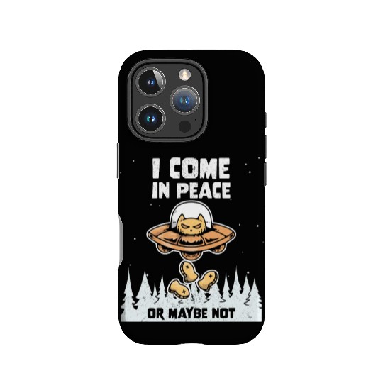 Alien Galaxy Cat Lover Come In Peace Or Maybe Not IPhone Cases