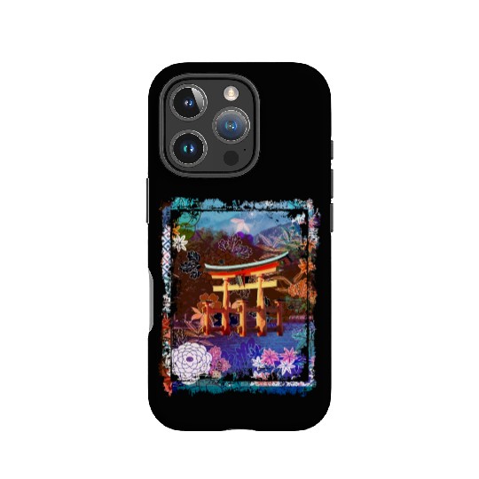 Japan Torii Gate In Water Mountain Collage Art 73 IPhone Cases