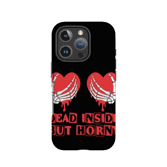 Dead Inside but horny Valentine Meme Skull Gift IPhone Cases