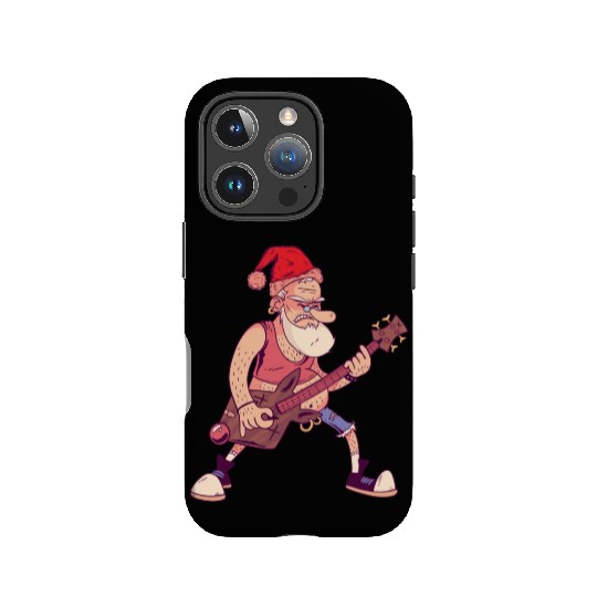 Bass Guitar Player Santa Claus Bass Guitarist Sant IPhone Cases
