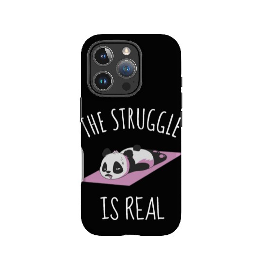 Funny Panda Women Yoga Gym Exercise The Struggle i IPhone Cases