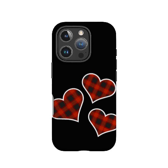 Buffalo Plaid Hearts IPhone Cases
