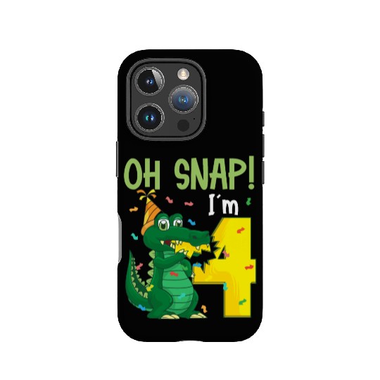Oh Snap I'm 4 Crocodile 4th birthday Alligator IPhone Cases