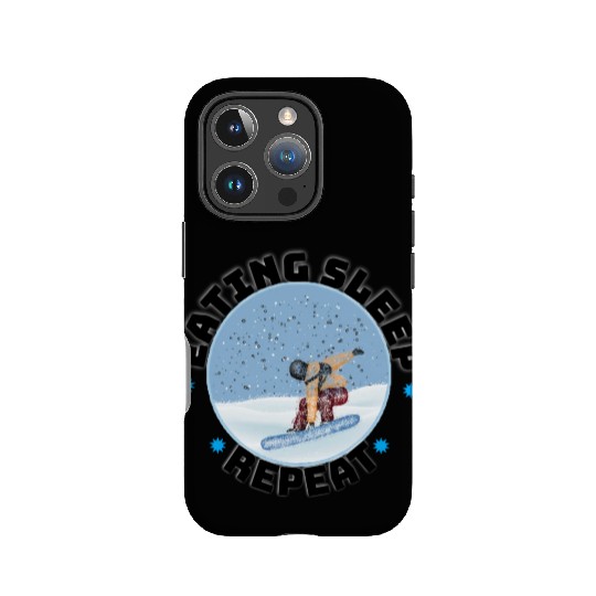 Eat sleep snowboarding repeat IPhone Cases