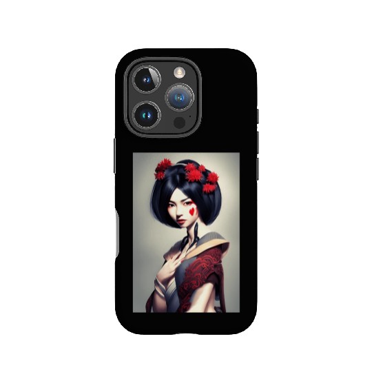 Geisha portrait japanese woman Japan wallart IPhone Cases