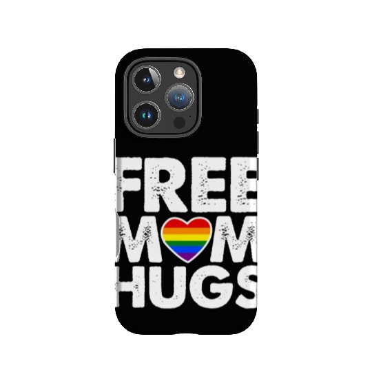 Free Mom Hugs, LGBT Rainbow Heart IPhone Cases