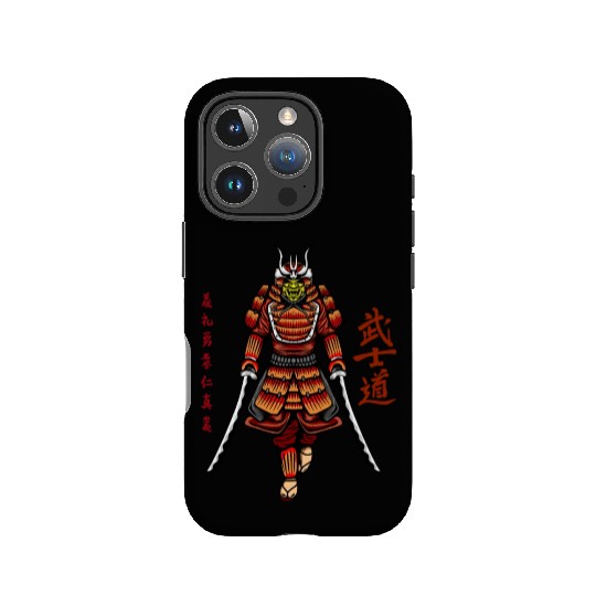 Japanese samurai warrior dark red mask IPhone Cases