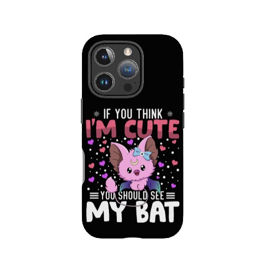 Bat Heart Valentine's Day Animal For Womens Kids IPhone Cases
