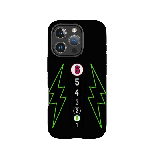 GREEN LIGHTNING BOLT MOTORCYCLE SHIFT PATTERN IPhone Cases