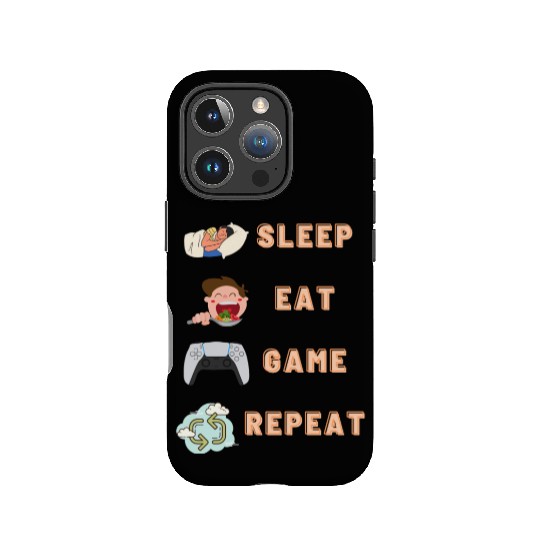 sleep eat game repeat PlayStation IPhone Cases