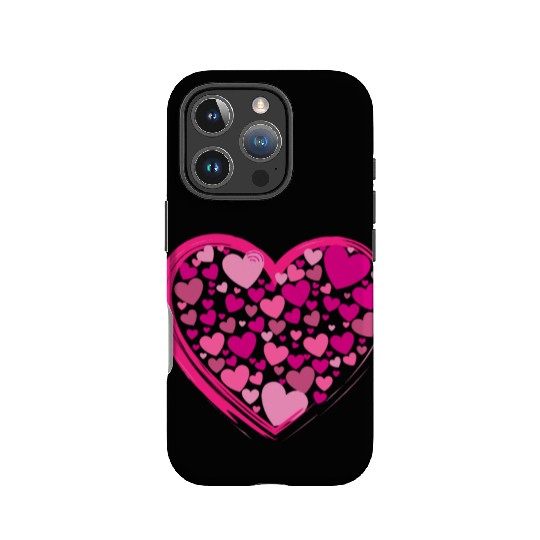Cute Pink and Lilac Hearts in a Big Pink Heart IPhone Cases
