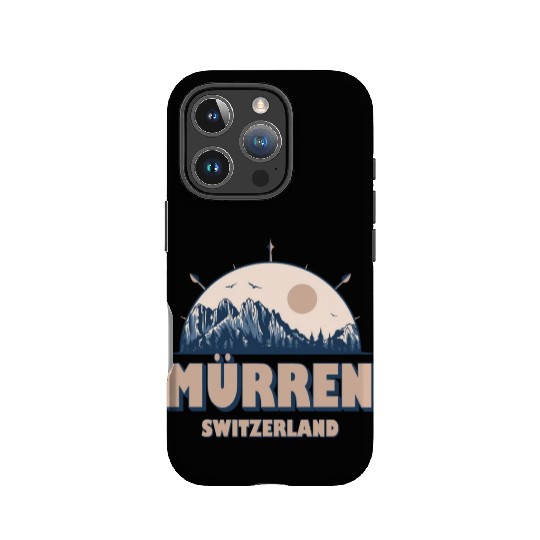 Mürren Switzerland Swiss Alps Vintage Hiking Desig IPhone Cases