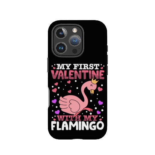 My First Valentine With My Flamingo Animal Heart IPhone Cases