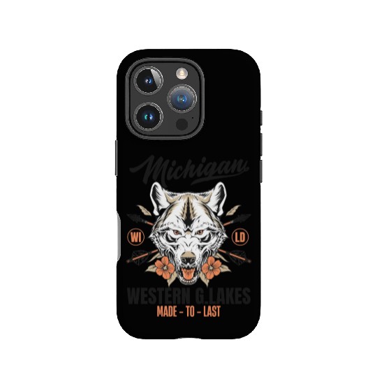 Western great lakes Michigan home of the wolf IPhone Cases