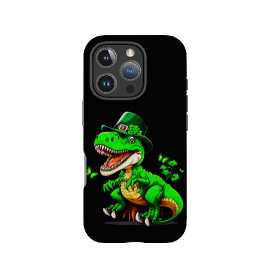 St. Patrick Day T-rex Dinosaur With Hat IPhone Cases