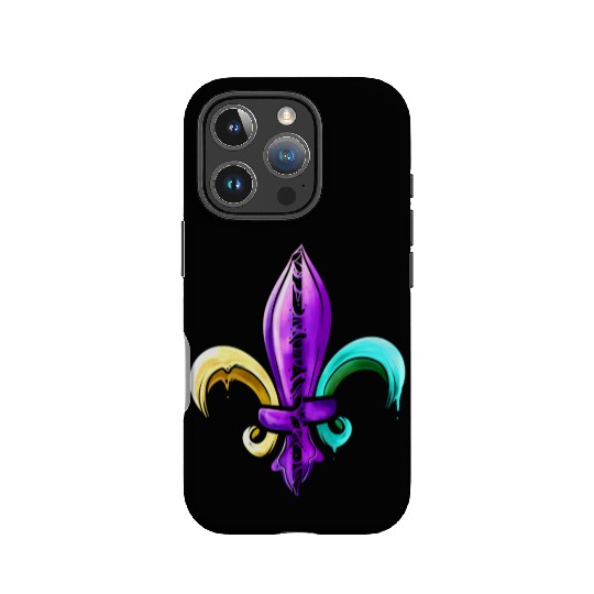 Golden, Purple And Green Fleur De Lis IPhone Cases