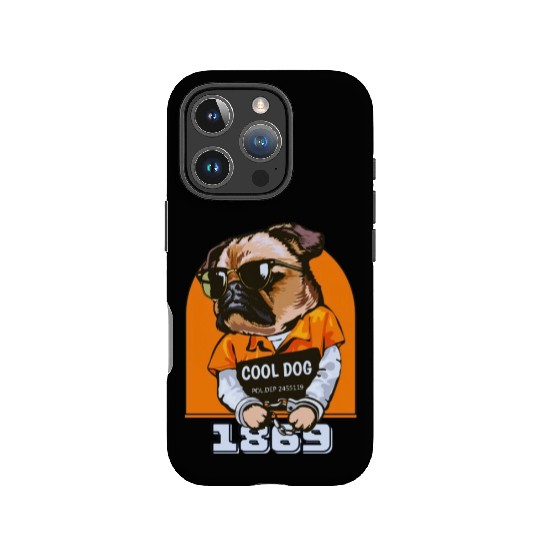 Black Orange Cool Dog IPhone Cases