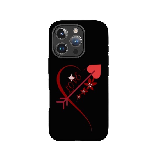 Red floral cupid arrows heart Valentine's day IPhone Cases