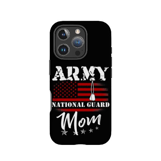 Proud Army National Guard Mom US Flag Tees US Mili IPhone Cases
