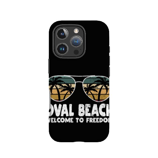 Oval Beach Welcome to Freedom Vacation Sayings Tri IPhone Cases