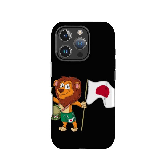 Lion with the Japan flag IPhone Cases