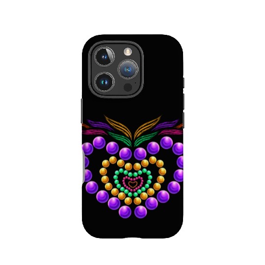 Purple, Yellow Golden And Green Beads Heart For IPhone Cases