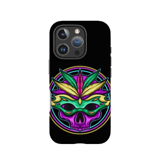Logo Masked Purple Skull For Mardi Gras IPhone Cases