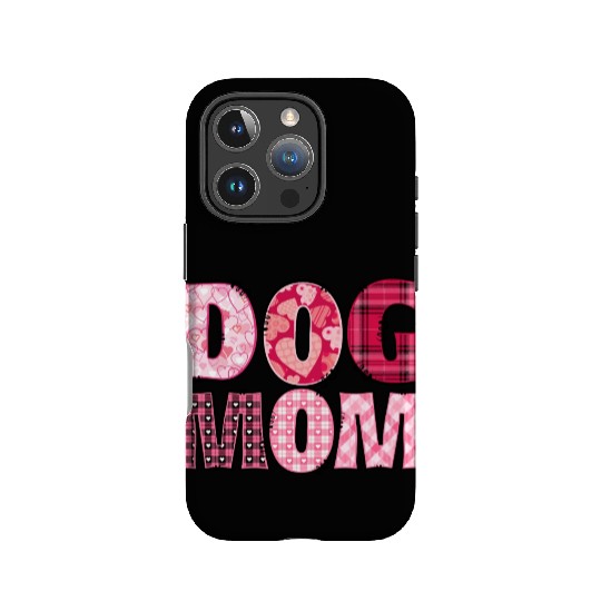 Cute Dog mom Valentines letters pink red IPhone Cases