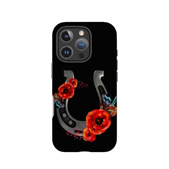 Floral Horseshoe With Poppies IPhone Cases