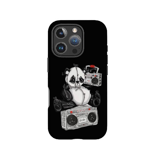 DJ Hip Hop Panda Bear by San Francisco Street Arti IPhone Cases