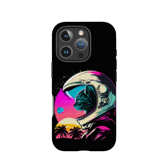 Aesthetic Vaporwave Space Cat 80s 90s Astronaut IPhone Cases