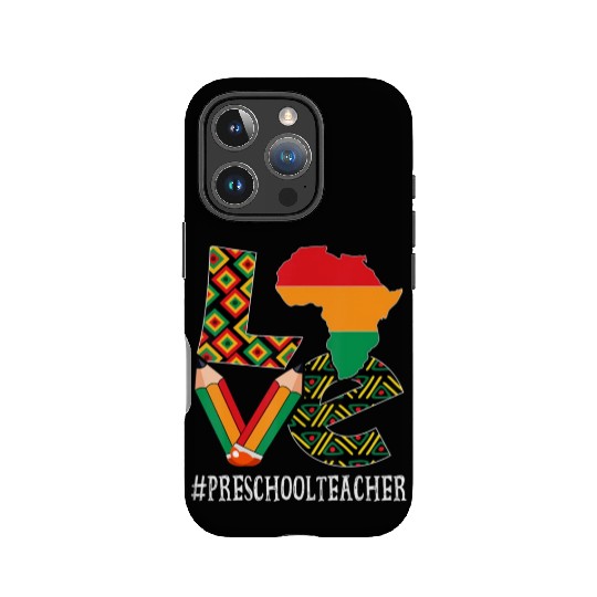 Preschool Teacher Love African American IPhone Cases