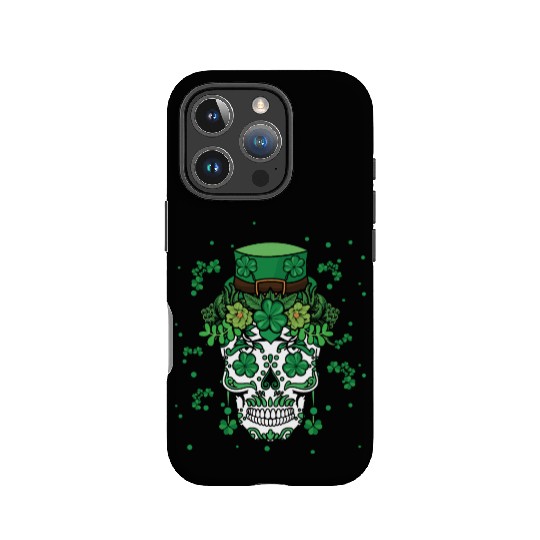 St Patty's Day Dia De Los Muertos Irish Flower IPhone Cases