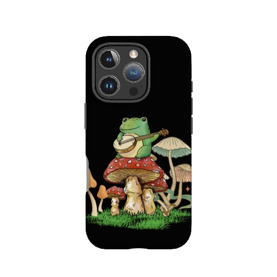 Frog Playing Instrument On Mushroom IPhone Cases