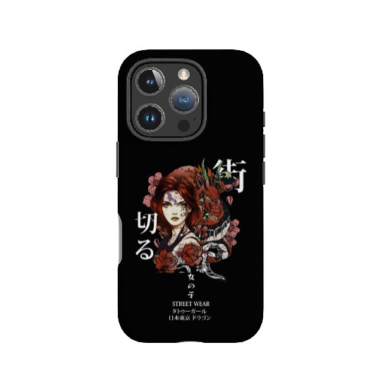 Japanese Anime Dragon Girl Tattoo Urban Streetwear IPhone Cases
