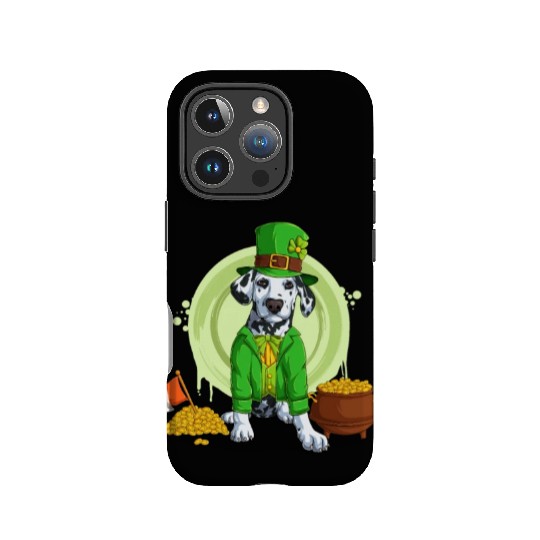 Dalmatian Puppy, Irish Flag, Gold, Shamrock Dog St IPhone Cases