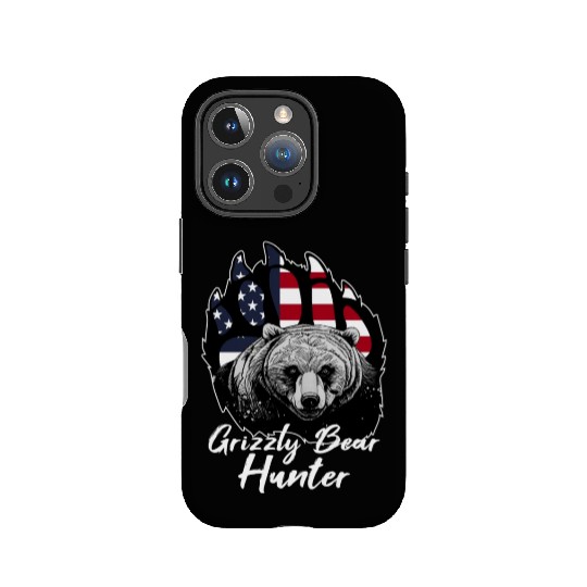 US Flag Grizzly Bear Hunting Patriotic Hunters IPhone Cases