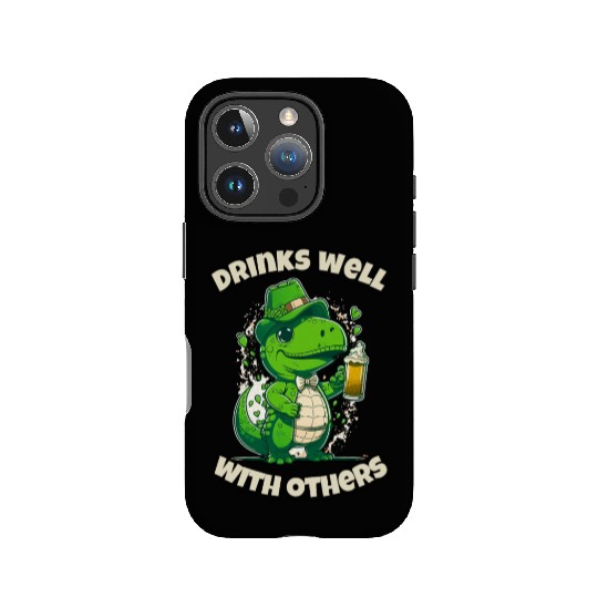 Drinks well with others st patrick's day Dinosaur IPhone Cases