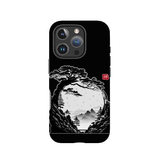 Japanese Zen Circle Landscape Buddhism Bonsai Tree IPhone Cases